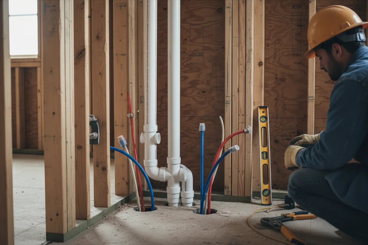 Drain and supply rough-in during Garbage Disposal Repair in Amesbury